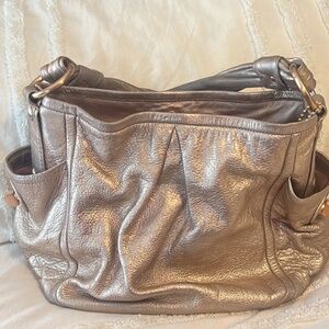 Coach Parker leather shoulder bag, rose gold